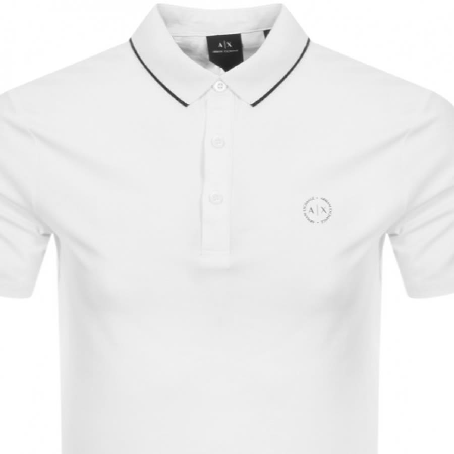 Alternative Image for ProductArmani Exchange Tipped Polo T Shirt White2